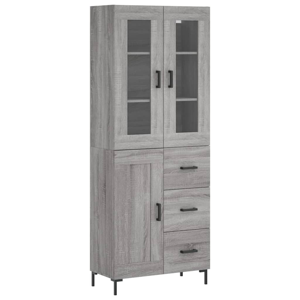 vidaXL Dulap înalt, gri sonoma, 69,5x34x180 cm, lemn compozit