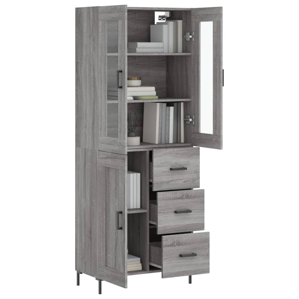 vidaXL Dulap înalt, gri sonoma, 69,5x34x180 cm, lemn compozit