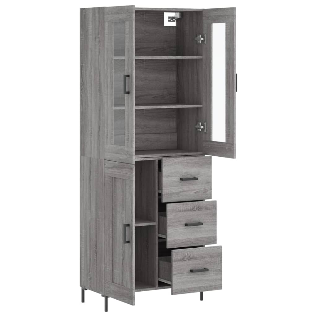 vidaXL Dulap înalt, gri sonoma, 69,5x34x180 cm, lemn compozit