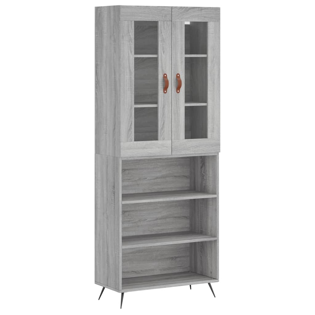 vidaXL Dulap înalt, gri sonoma, 69,5x34x180 cm, lemn compozit