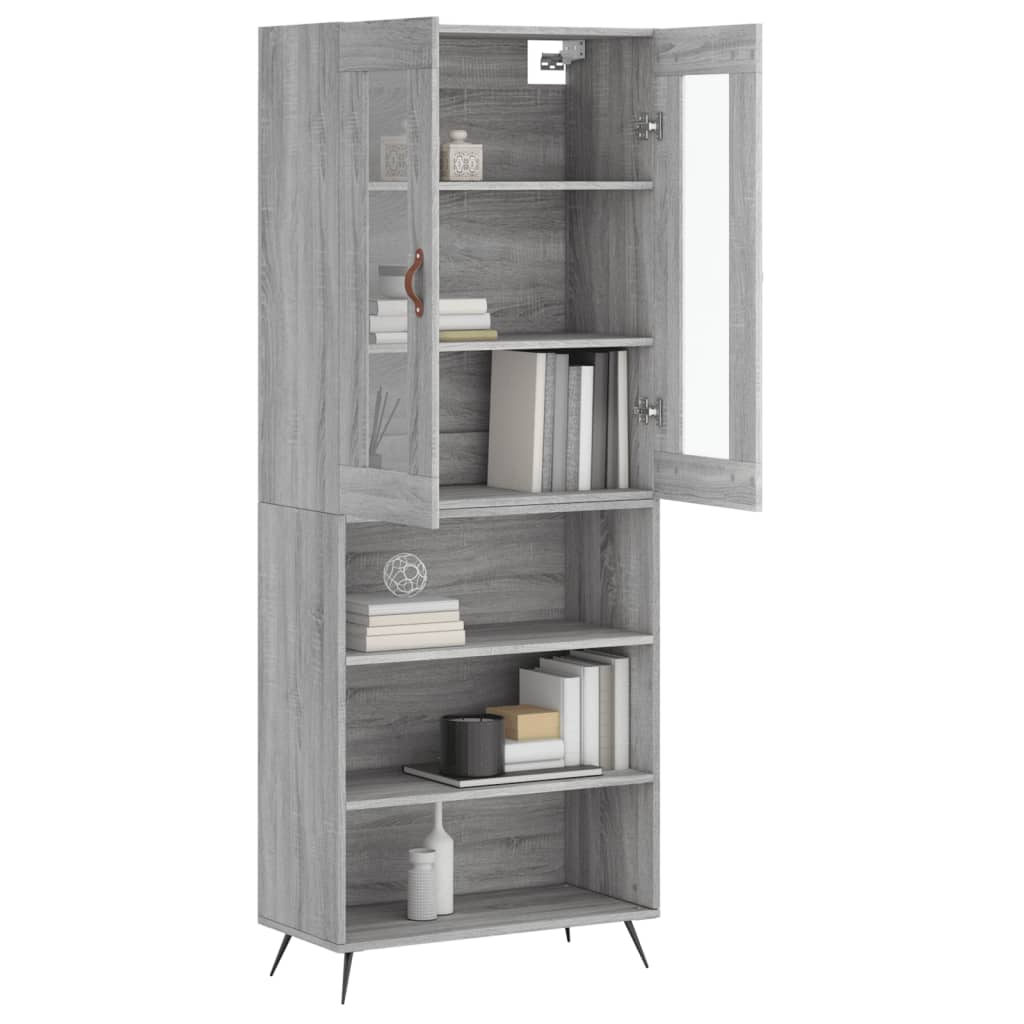 vidaXL Dulap înalt, gri sonoma, 69,5x34x180 cm, lemn compozit