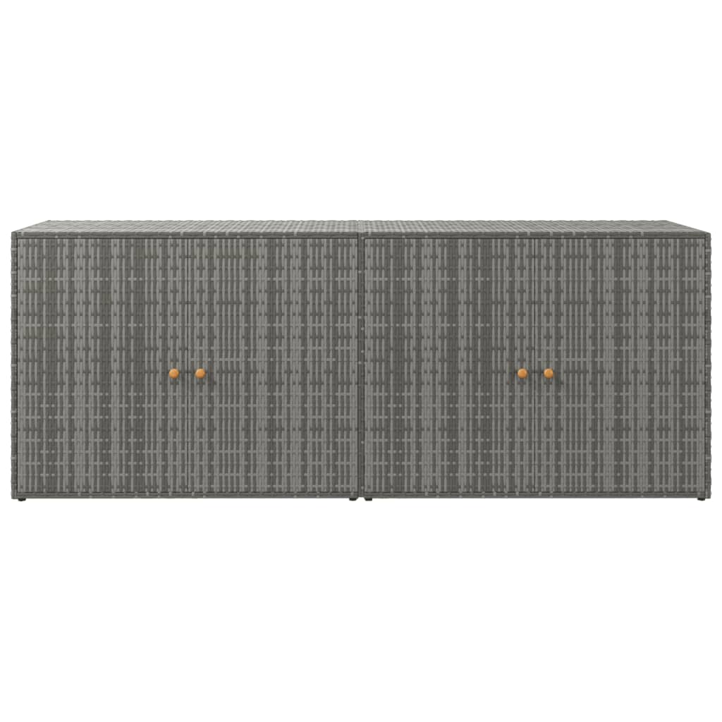 vidaXL Dulap de depozitare de grădină, gri, 198x55,5x80 cm, poliratan