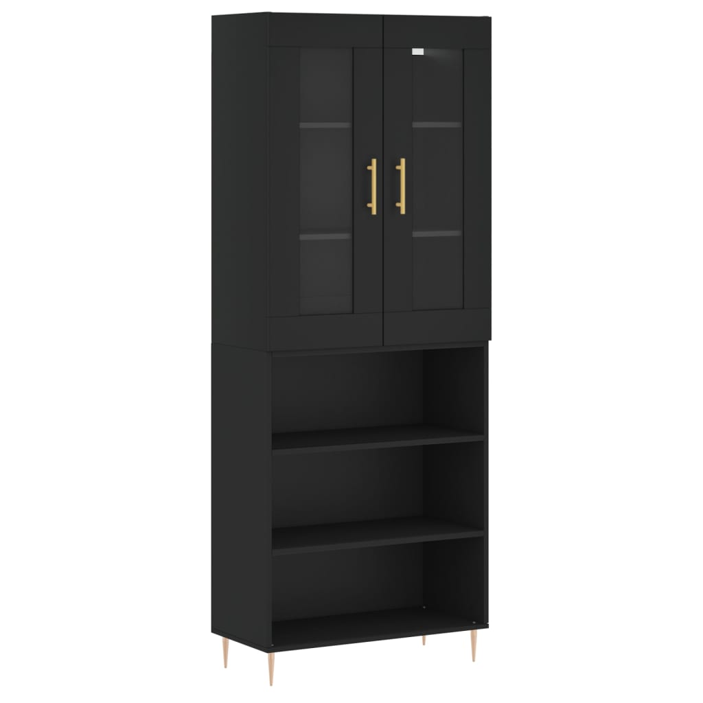 vidaXL Dulap înalt, negru, 69,5x34x180 cm, lemn compozit