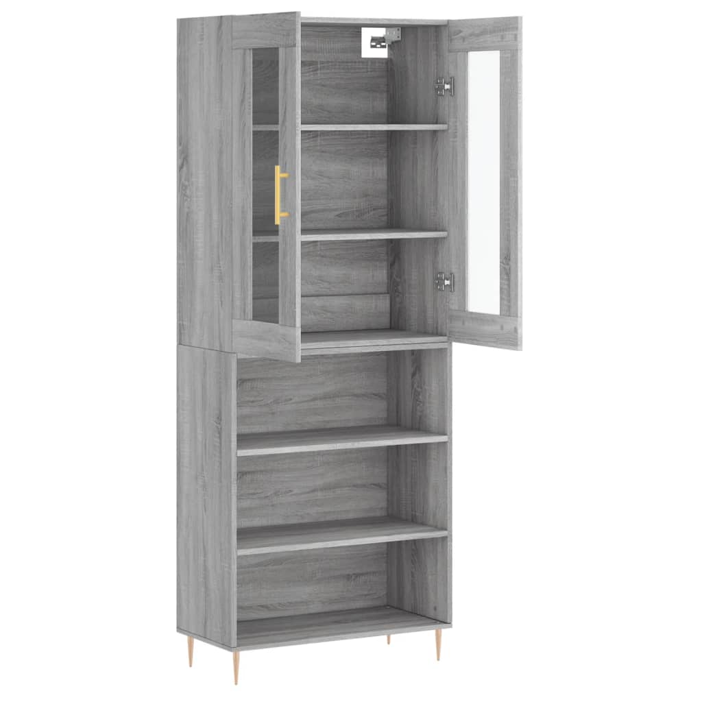 vidaXL Dulap înalt, gri sonoma, 69,5x34x180 cm, lemn compozit