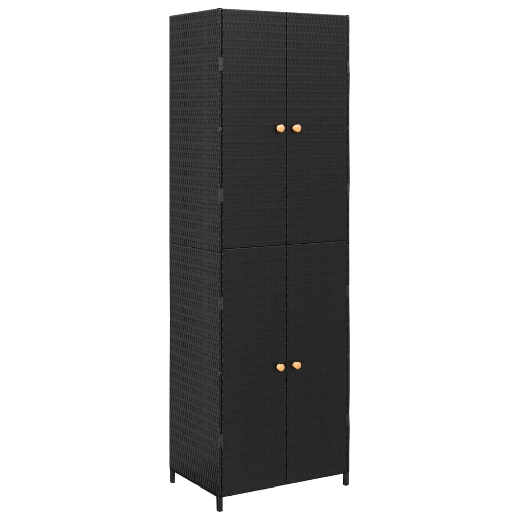 vidaXL Dulap depozitare de grădină, negru, 59x40x180 cm, poliratan vidaXL Dulap depozitare de grădină, negru, 59x40x180 cm, poliratan
