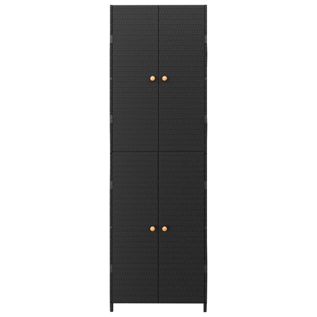 vidaXL Dulap depozitare de grădină, negru, 59x40x180 cm, poliratan vidaXL Dulap depozitare de grădină, negru, 59x40x180 cm, poliratan