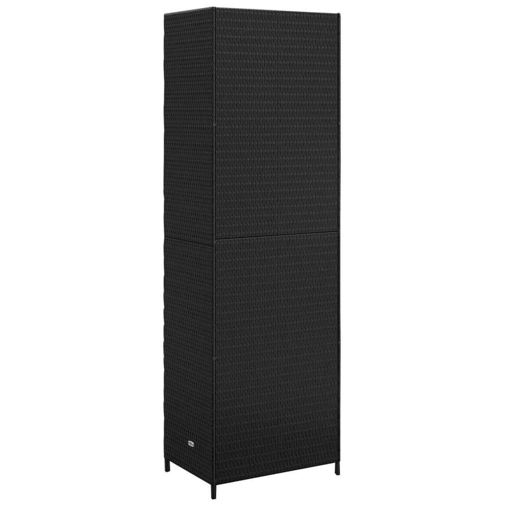 vidaXL Dulap depozitare de grădină, negru, 59x40x180 cm, poliratan vidaXL Dulap depozitare de grădină, negru, 59x40x180 cm, poliratan