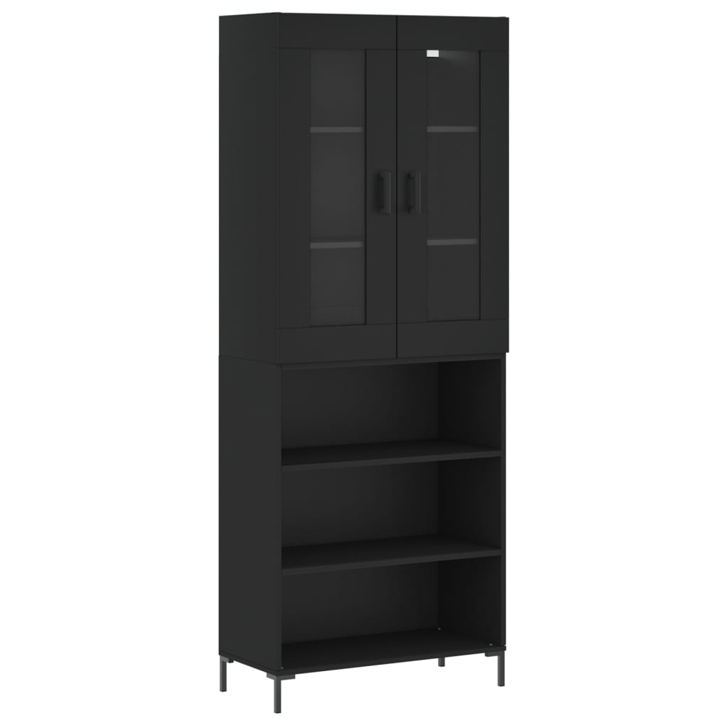 vidaXL Dulap înalt, negru, 69,5x34x180 cm, lemn compozit