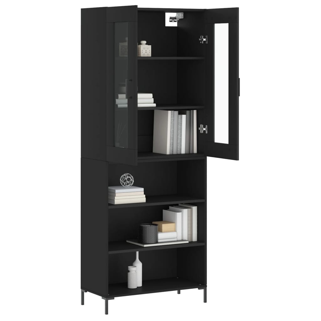 vidaXL Dulap înalt, negru, 69,5x34x180 cm, lemn compozit