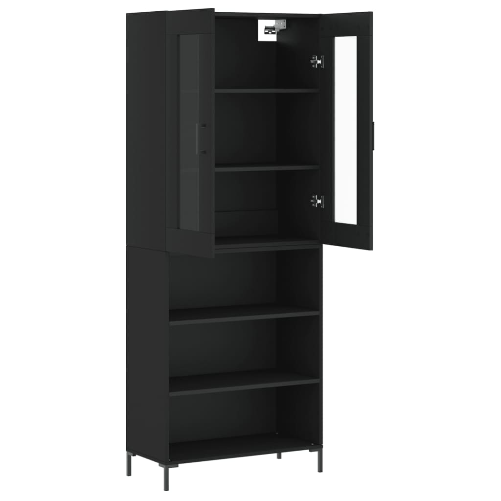 vidaXL Dulap înalt, negru, 69,5x34x180 cm, lemn compozit