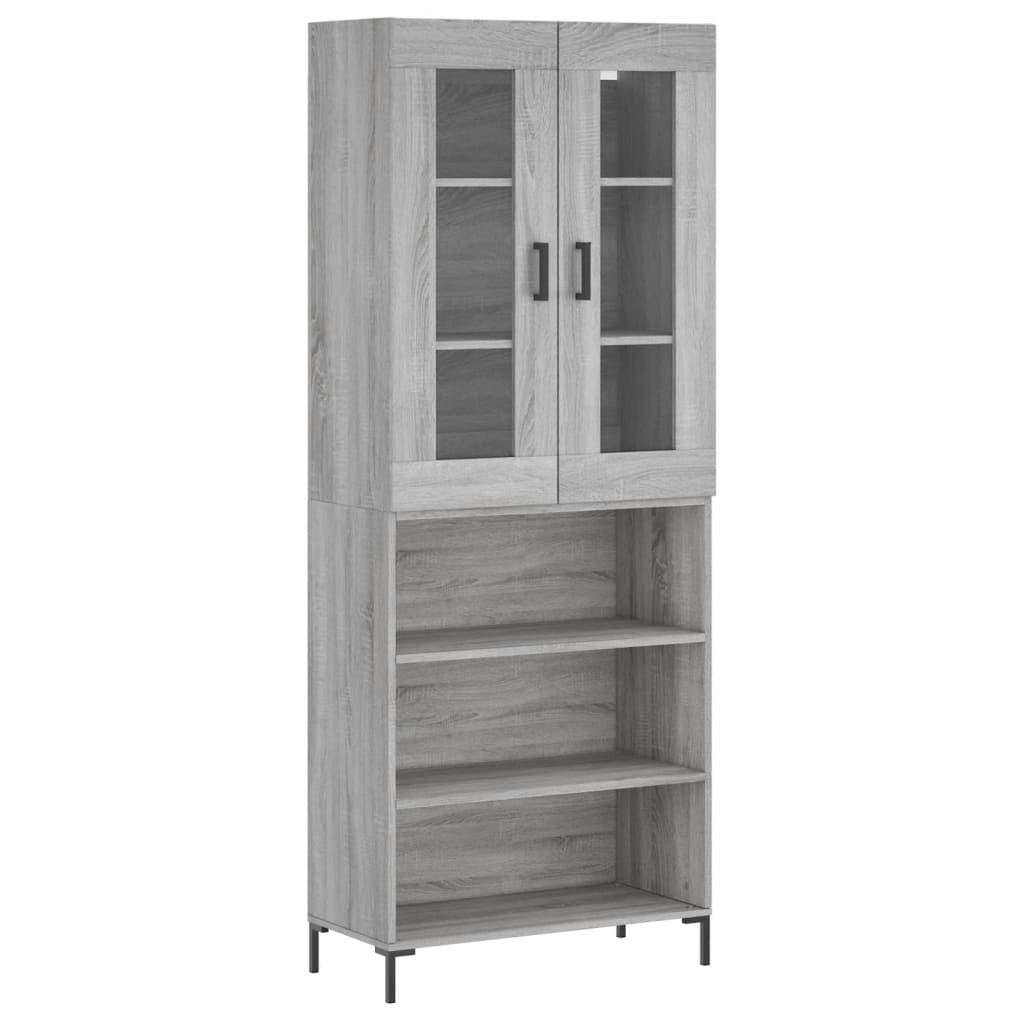 vidaXL Dulap înalt, gri sonoma, 69,5x34x180 cm, lemn compozit