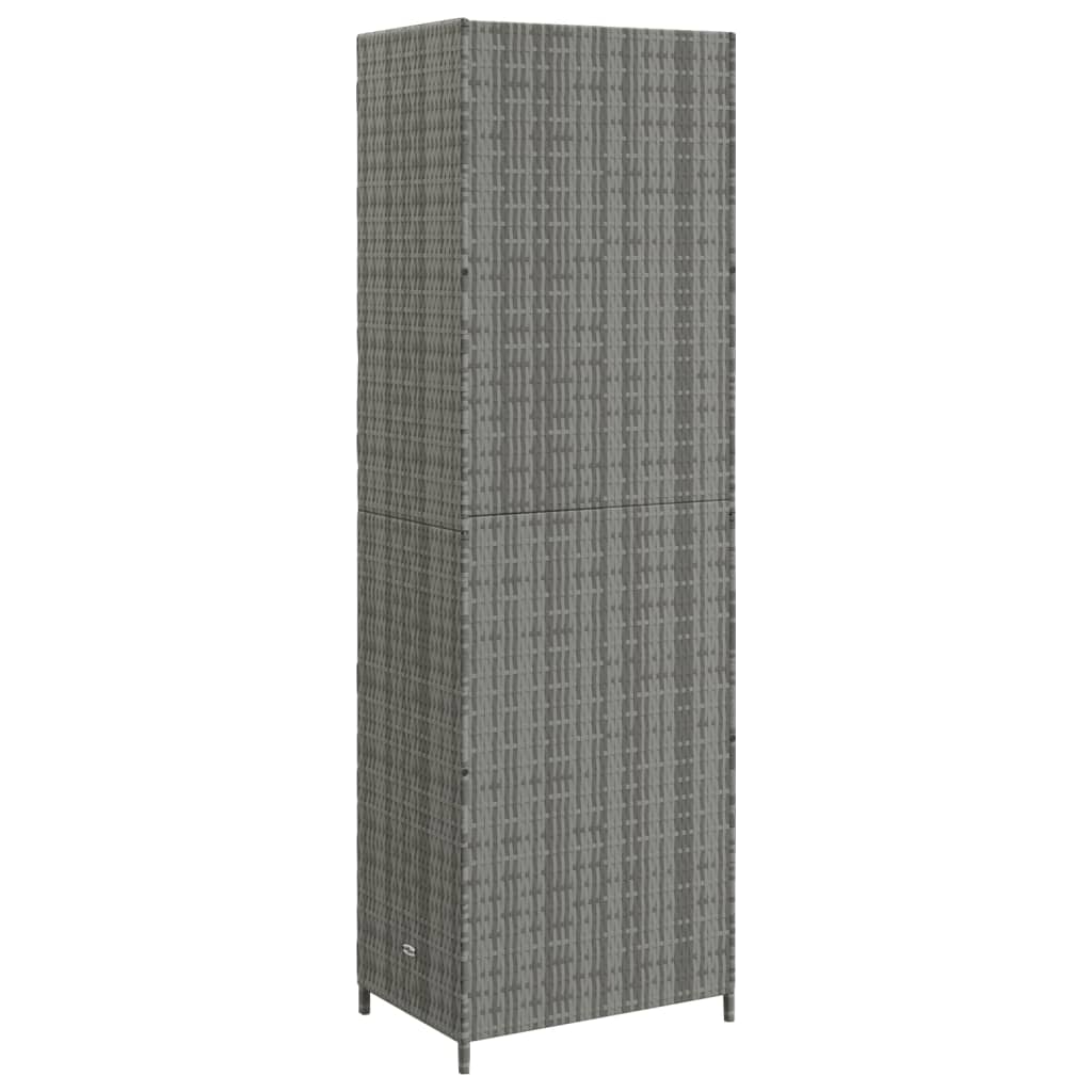 vidaXL Dulap depozitare de grădină, gri, 59x40x180 cm, poliratan