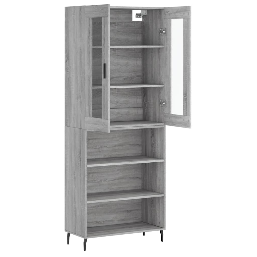vidaXL Dulap înalt, gri sonoma, 69,5x34x180 cm, lemn compozit