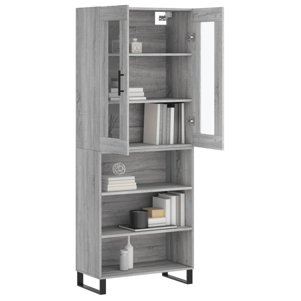 vidaXL Dulap înalt, gri sonoma, 69,5x34x180 cm, lemn compozit