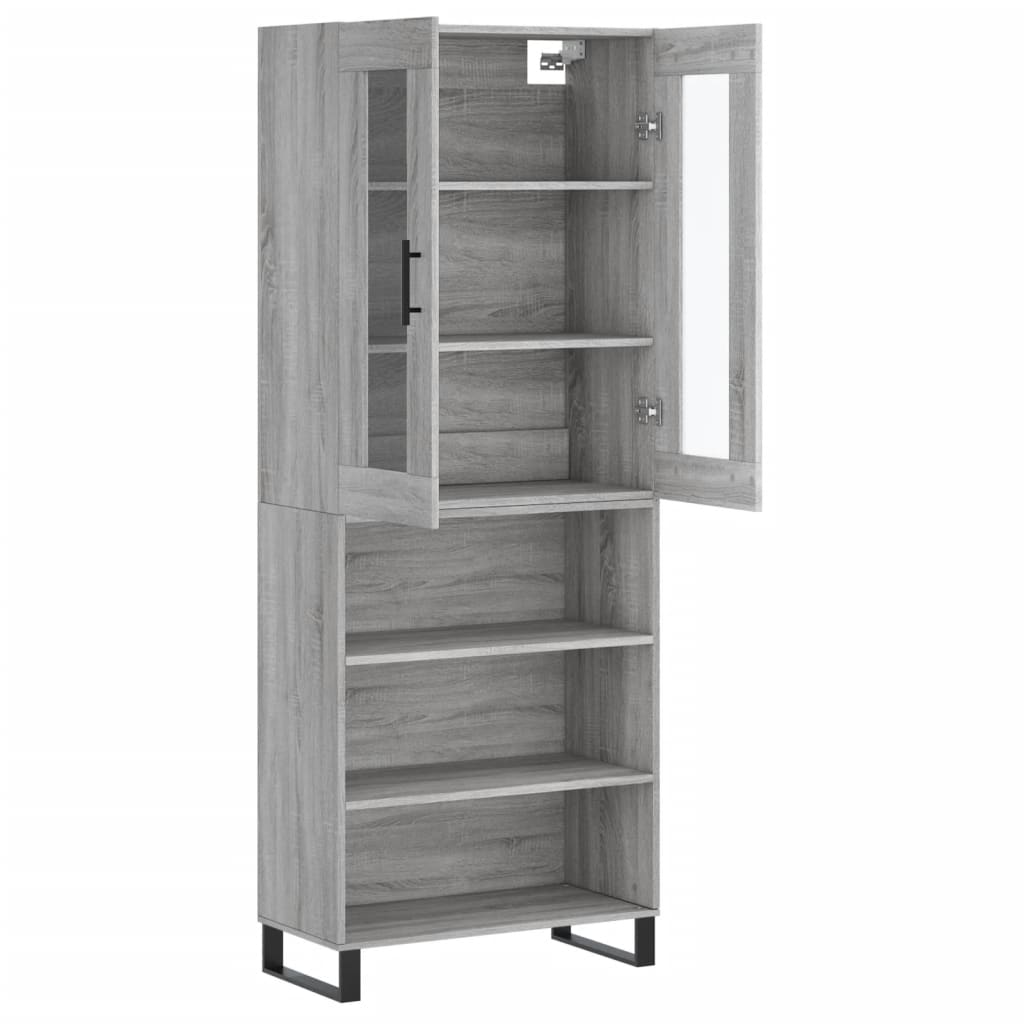 vidaXL Dulap înalt, gri sonoma, 69,5x34x180 cm, lemn compozit