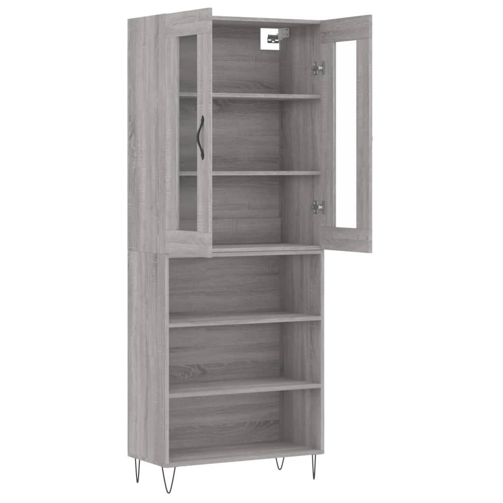 vidaXL Dulap înalt, gri sonoma, 69,5x34x180 cm, lemn compozit
