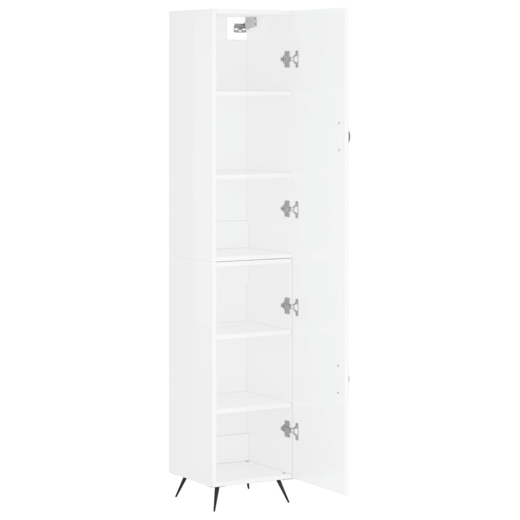 vidaXL Dulap înalt, alb extralucios, 34,5x34x180 cm, lemn prelucrat vidaXL Dulap înalt, alb extralucios, 34,5x34x180 cm, lemn prelucrat