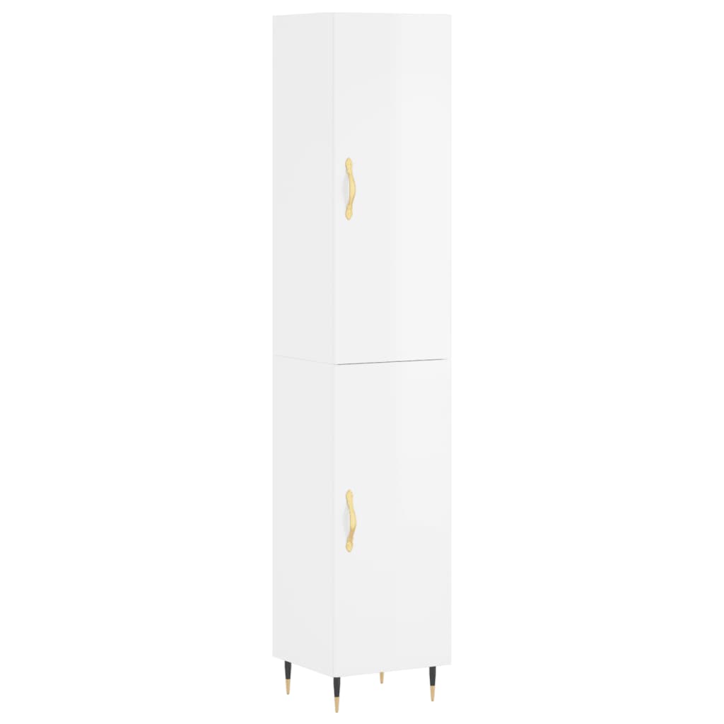 vidaXL Dulap înalt, alb extralucios, 34,5x34x180 cm, lemn prelucrat vidaXL Dulap înalt, alb extralucios, 34,5x34x180 cm, lemn prelucrat