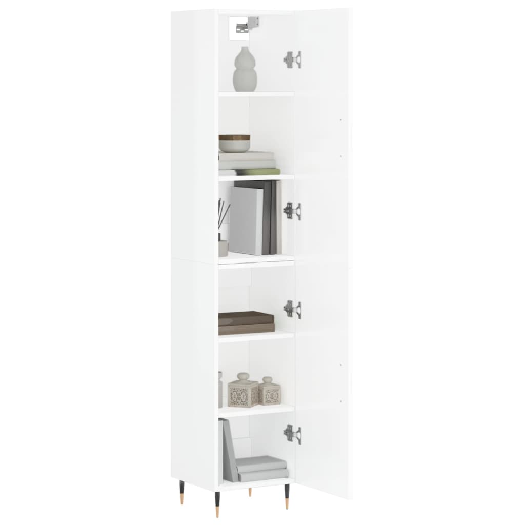 vidaXL Dulap înalt, alb extralucios, 34,5x34x180 cm, lemn prelucrat vidaXL Dulap înalt, alb extralucios, 34,5x34x180 cm, lemn prelucrat
