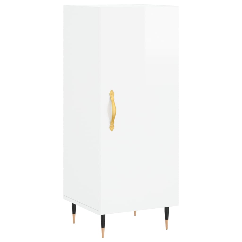 vidaXL Dulap înalt, alb extralucios, 34,5x34x180 cm, lemn prelucrat vidaXL Dulap înalt, alb extralucios, 34,5x34x180 cm, lemn prelucrat