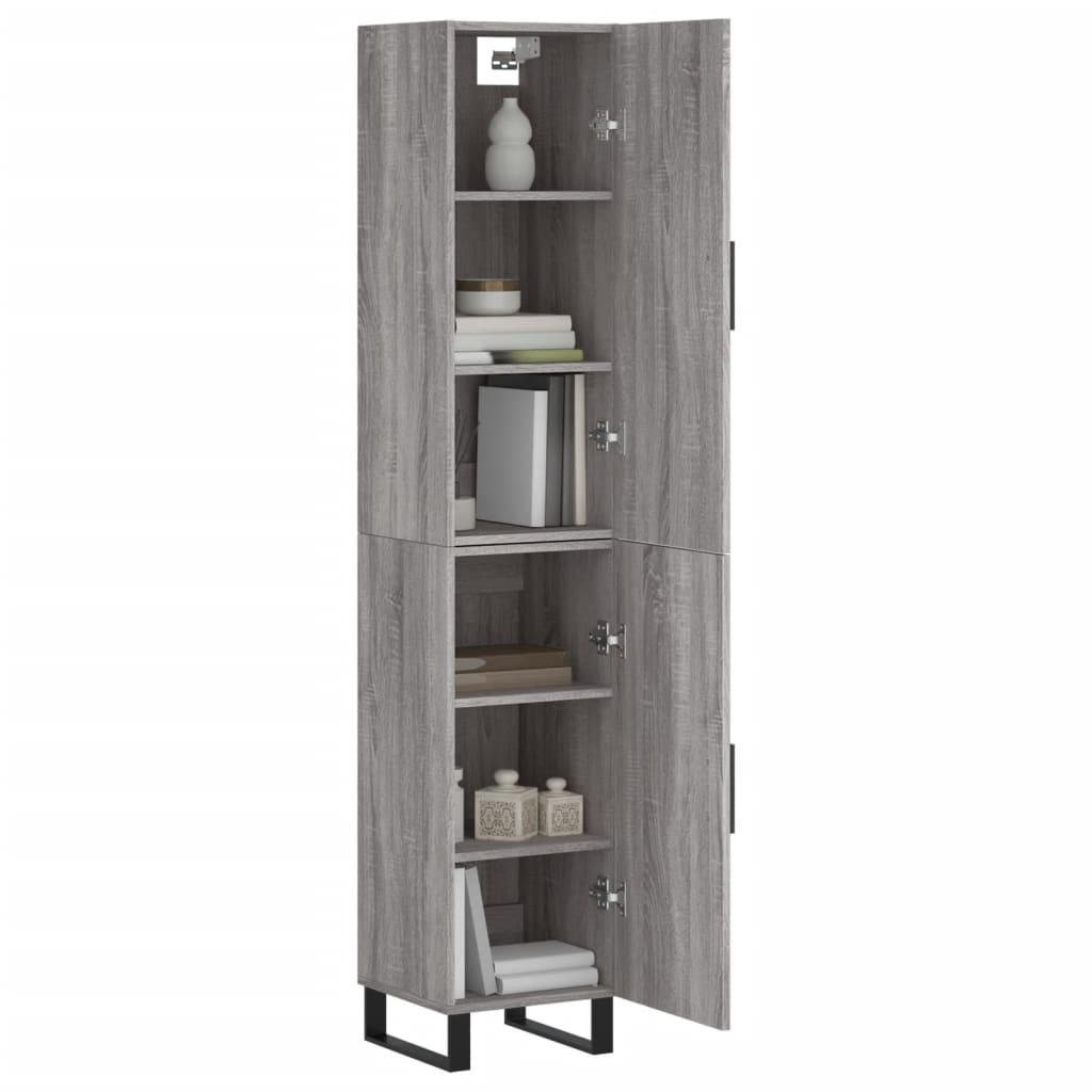vidaXL Dulap înalt, gri sonoma, 34,5x34x180 cm, lemn prelucrat