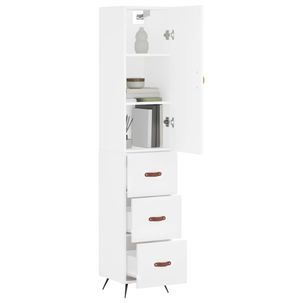 vidaXL Dulap înalt, alb, 34,5x34x180 cm, lemn prelucrat vidaXL Dulap înalt, alb, 34,5x34x180 cm, lemn prelucrat