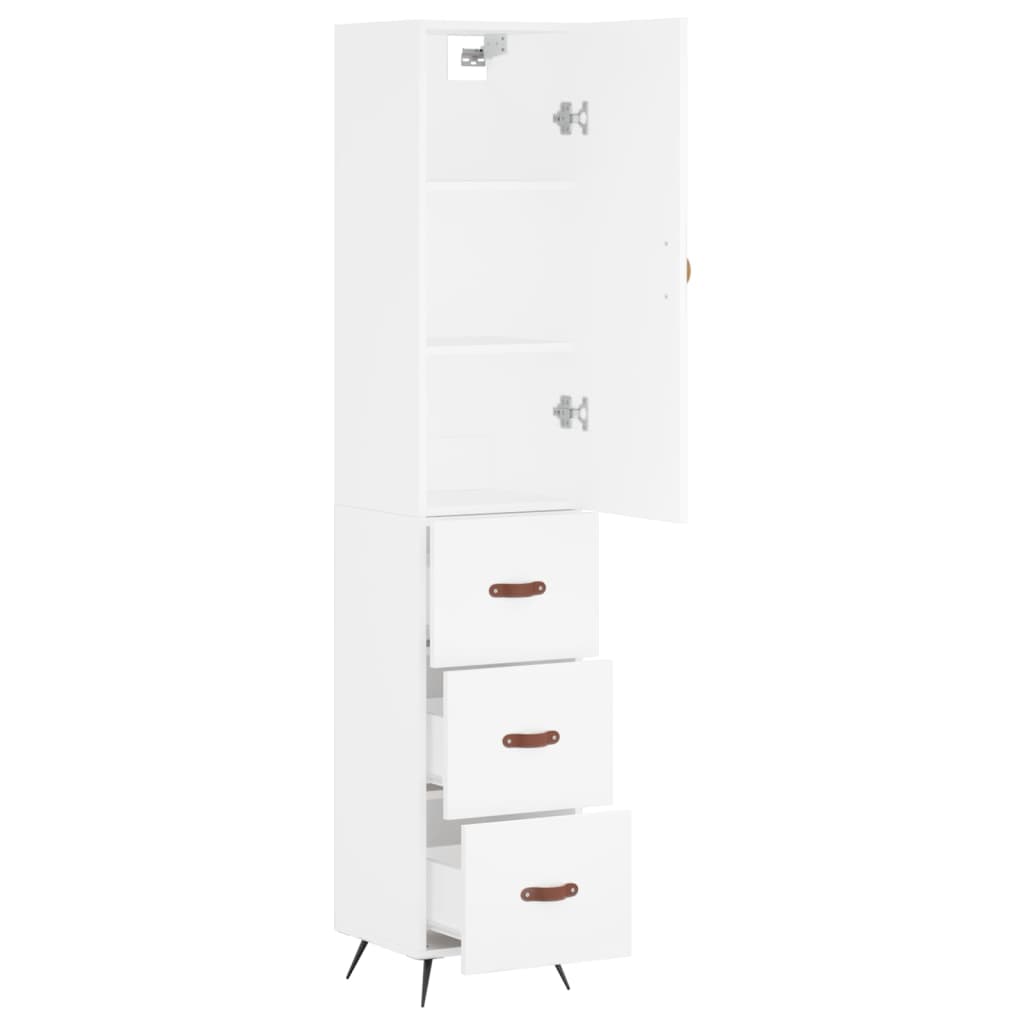 vidaXL Dulap înalt, alb, 34,5x34x180 cm, lemn prelucrat vidaXL Dulap înalt, alb, 34,5x34x180 cm, lemn prelucrat