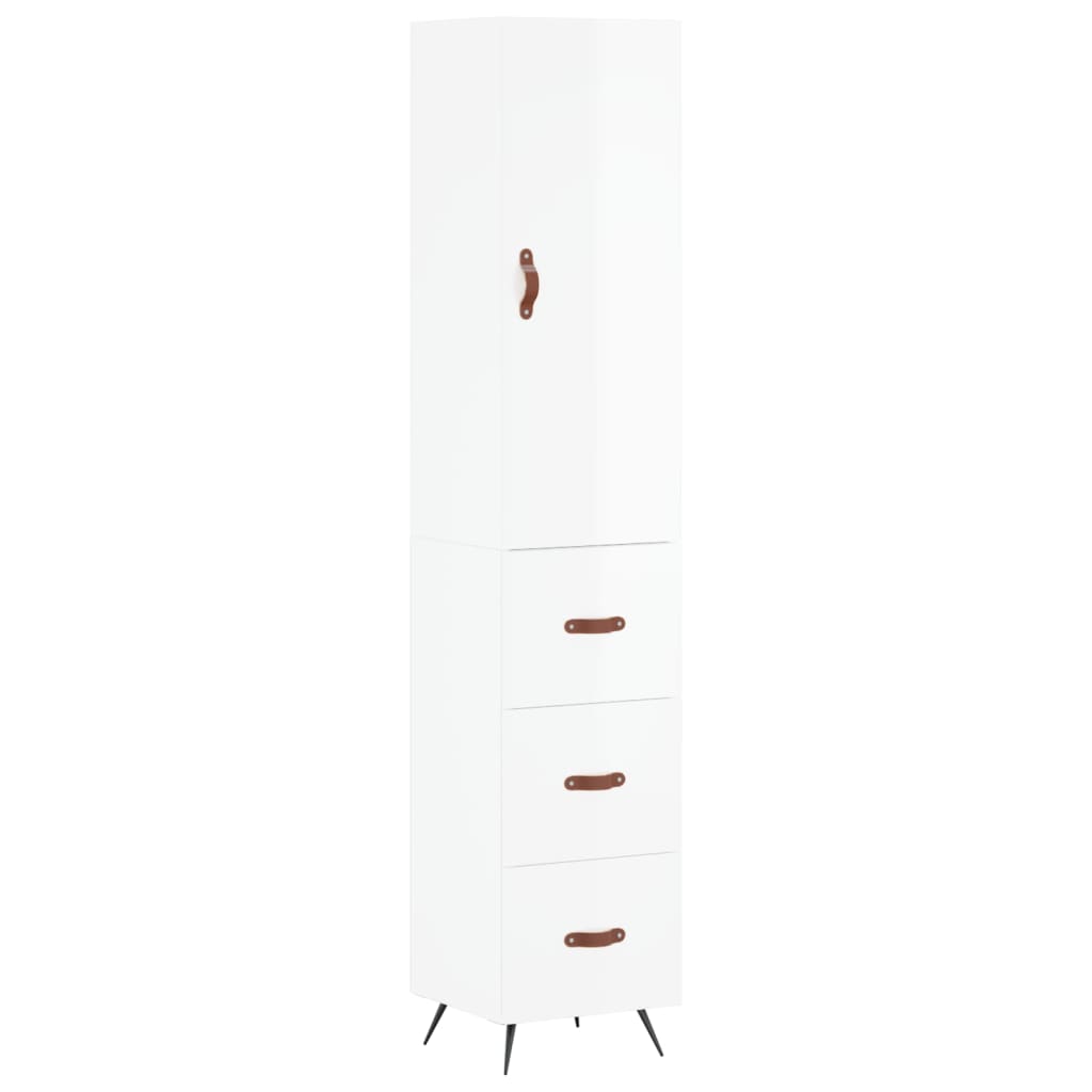 vidaXL Dulap înalt, alb extralucios, 34,5x34x180 cm, lemn prelucrat vidaXL Dulap înalt, alb extralucios, 34,5x34x180 cm, lemn prelucrat