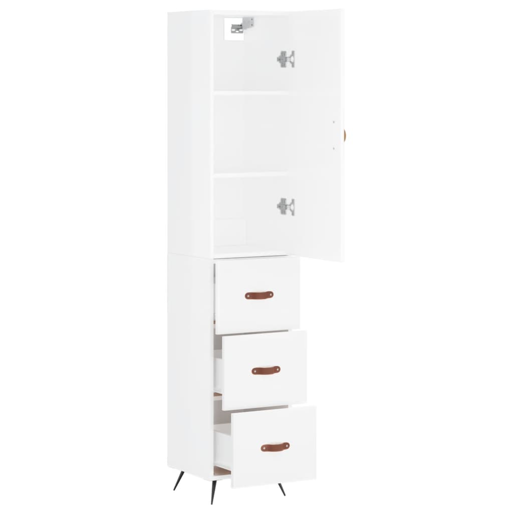 vidaXL Dulap înalt, alb extralucios, 34,5x34x180 cm, lemn prelucrat vidaXL Dulap înalt, alb extralucios, 34,5x34x180 cm, lemn prelucrat