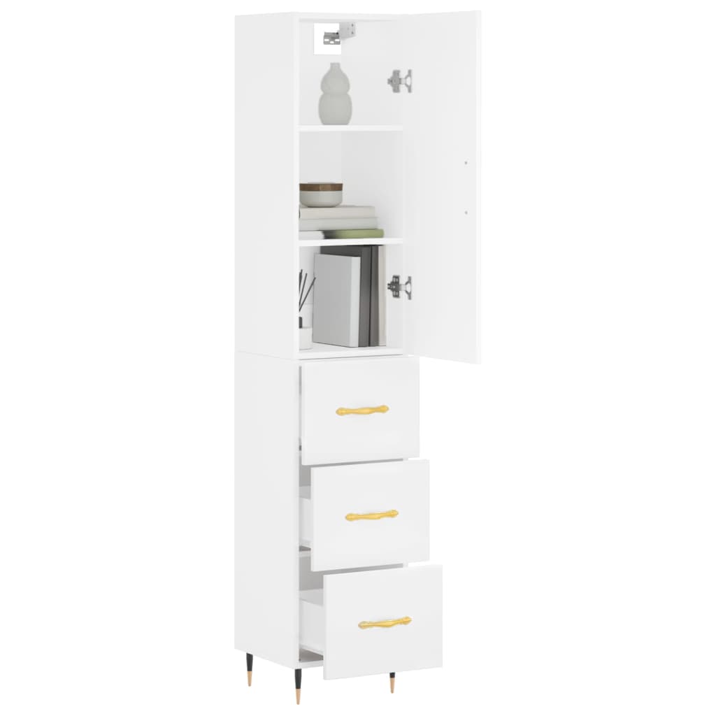 vidaXL Dulap înalt, alb, 34,5x34x180 cm, lemn prelucrat vidaXL Dulap înalt, alb, 34,5x34x180 cm, lemn prelucrat