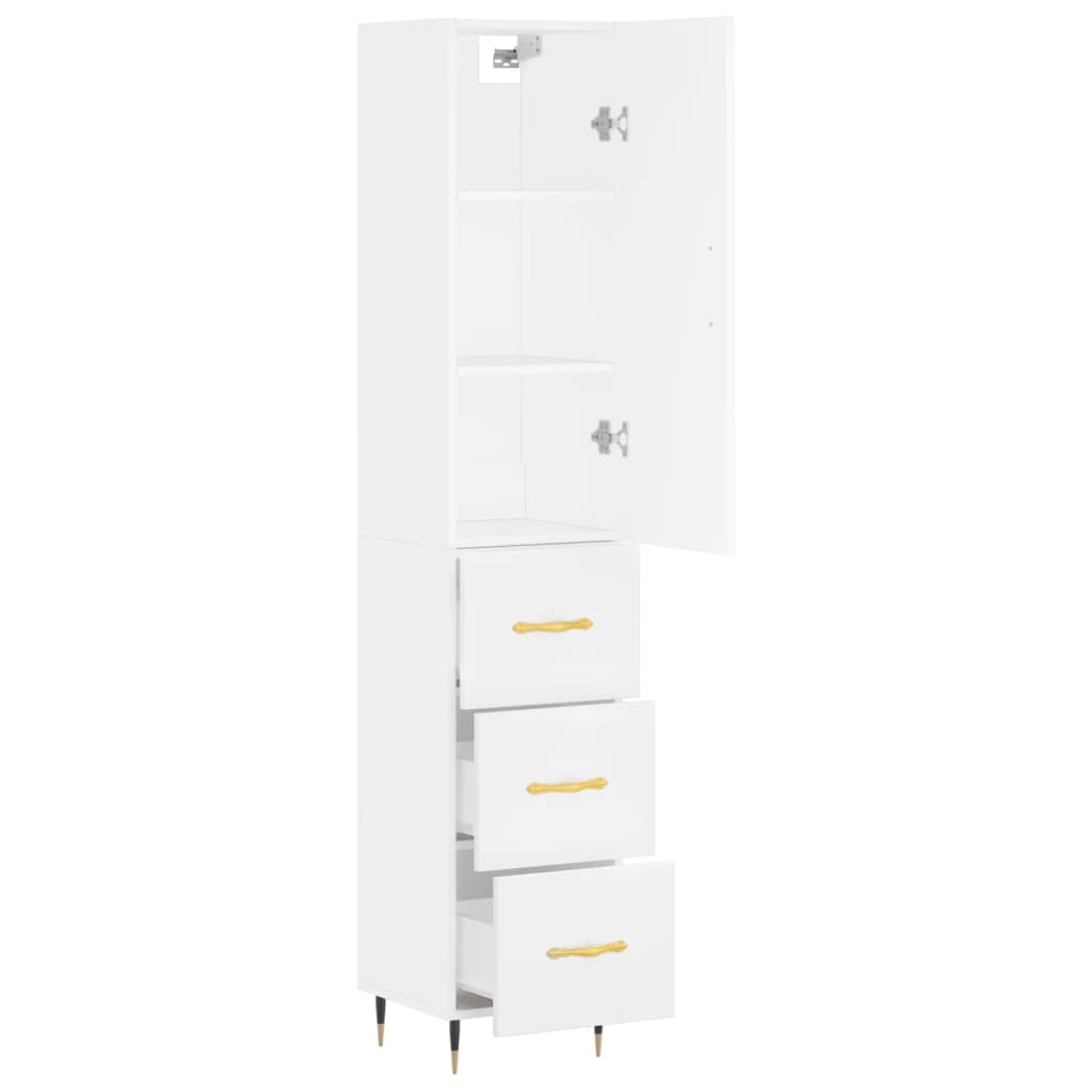 vidaXL Dulap înalt, alb, 34,5x34x180 cm, lemn prelucrat vidaXL Dulap înalt, alb, 34,5x34x180 cm, lemn prelucrat