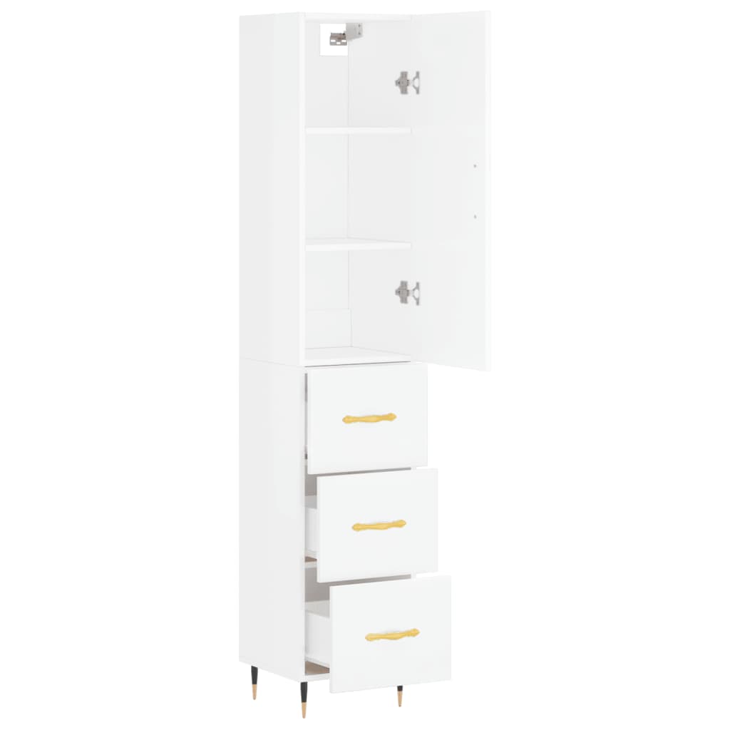 vidaXL Dulap înalt, alb extralucios, 34,5x34x180 cm, lemn prelucrat vidaXL Dulap înalt, alb extralucios, 34,5x34x180 cm, lemn prelucrat