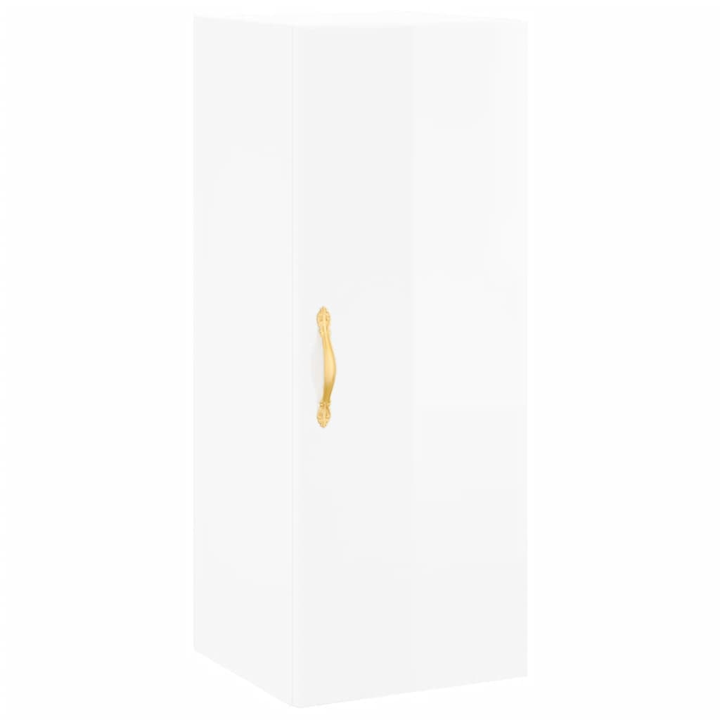 vidaXL Dulap înalt, alb extralucios, 34,5x34x180 cm, lemn prelucrat vidaXL Dulap înalt, alb extralucios, 34,5x34x180 cm, lemn prelucrat