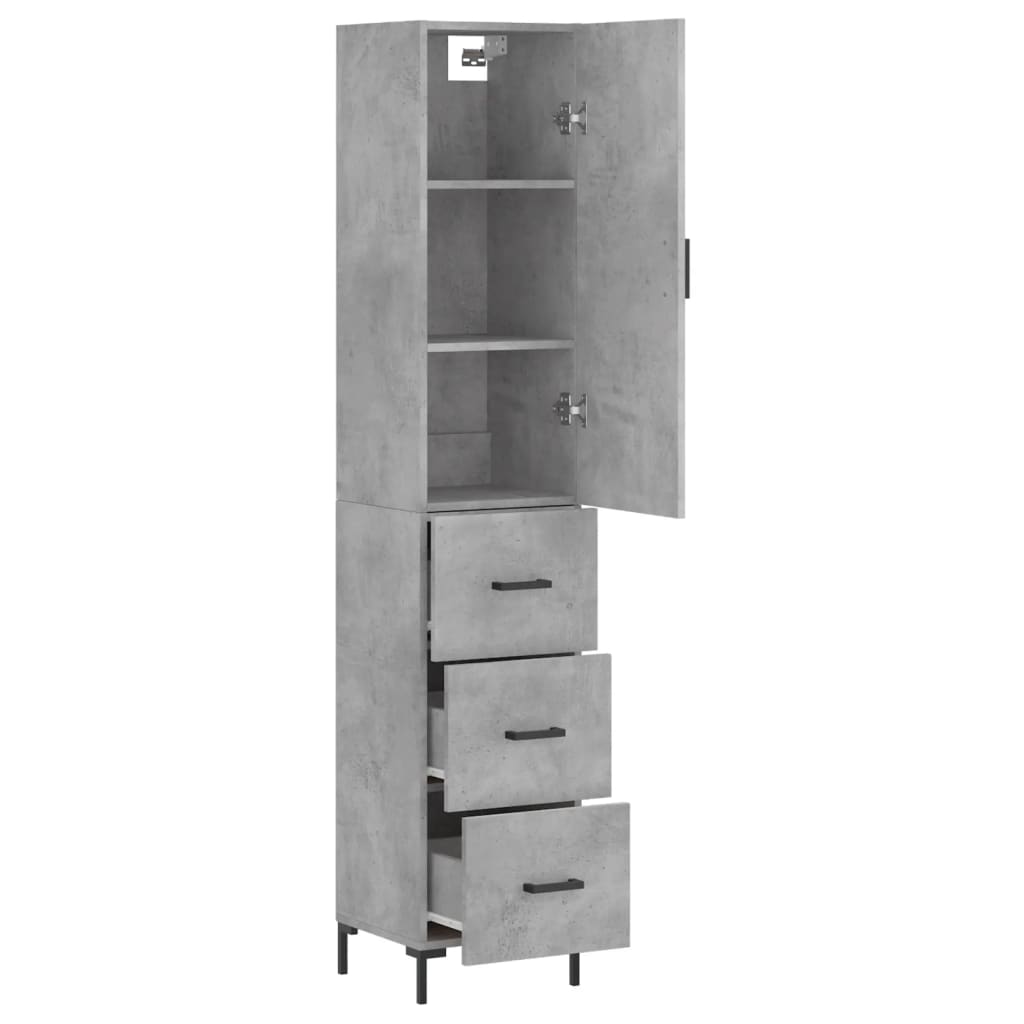 vidaXL Dulap înalt, gri beton, 34,5x34x180 cm, lemn prelucrat vidaXL Dulap înalt, gri beton, 34,5x34x180 cm, lemn prelucrat
