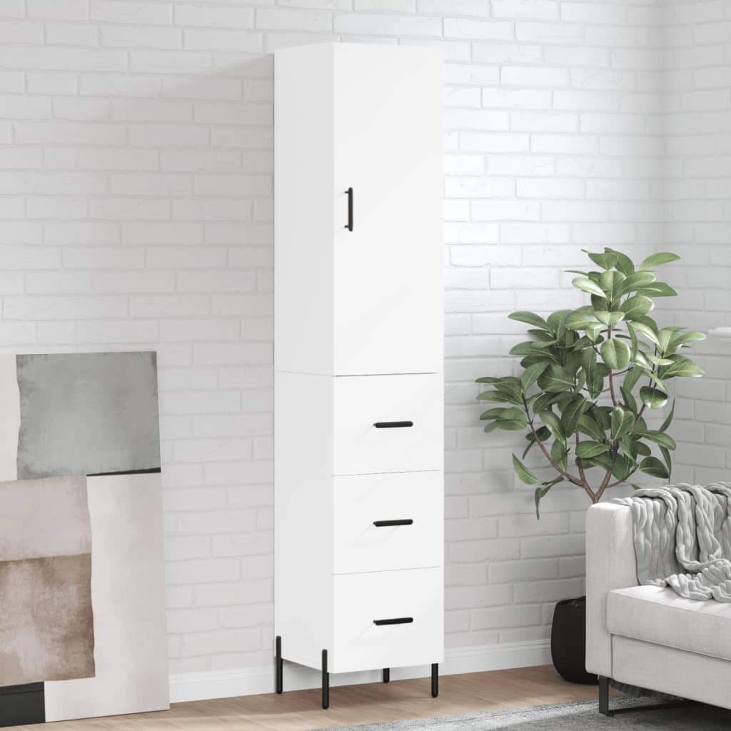 vidaXL Dulap înalt, alb, 34,5x34x180 cm, lemn prelucrat vidaXL Dulap înalt, alb, 34,5x34x180 cm, lemn prelucrat
