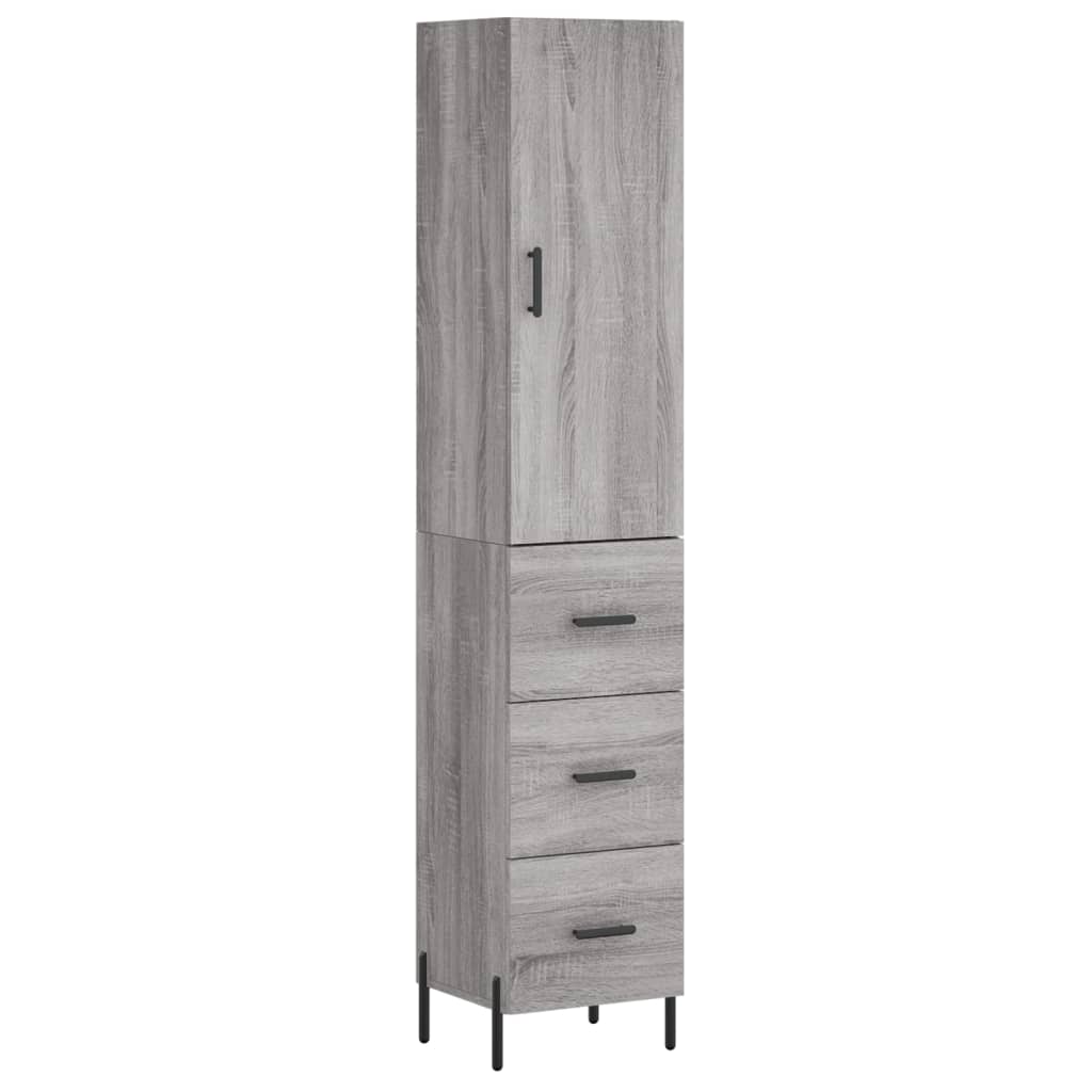 vidaXL Dulap înalt, gri sonoma, 34,5x34x180 cm, lemn prelucrat