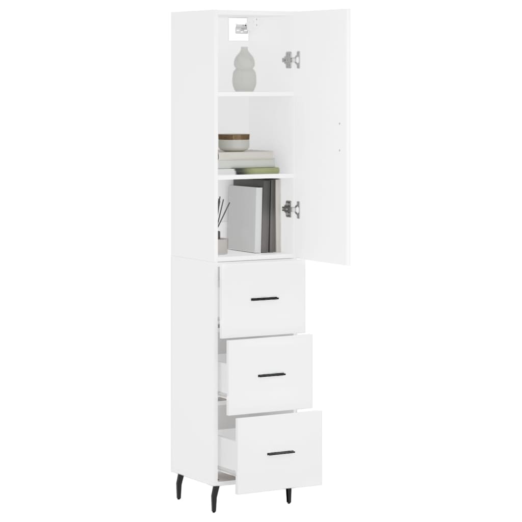 vidaXL Dulap înalt, alb, 34,5x34x180 cm, lemn prelucrat vidaXL Dulap înalt, alb, 34,5x34x180 cm, lemn prelucrat
