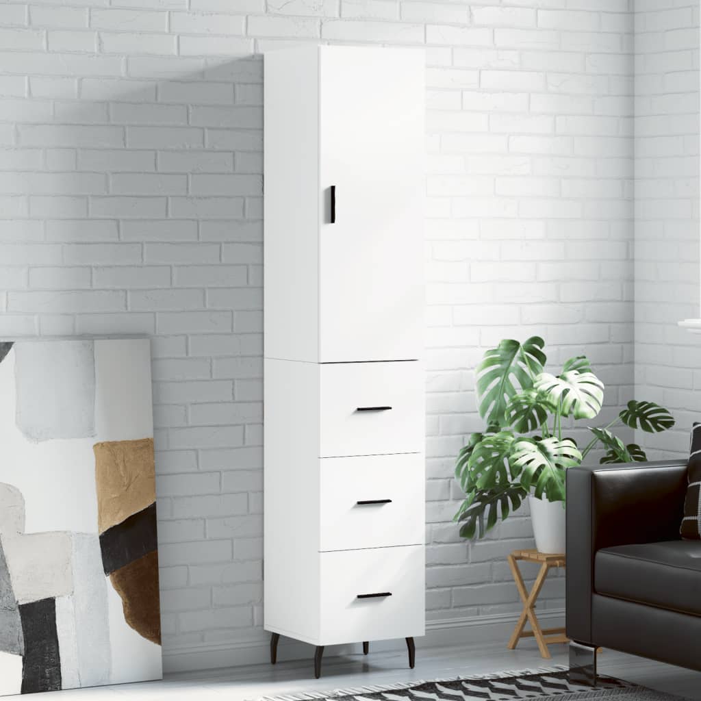 vidaXL Dulap înalt, alb, 34,5x34x180 cm, lemn prelucrat vidaXL Dulap înalt, alb, 34,5x34x180 cm, lemn prelucrat