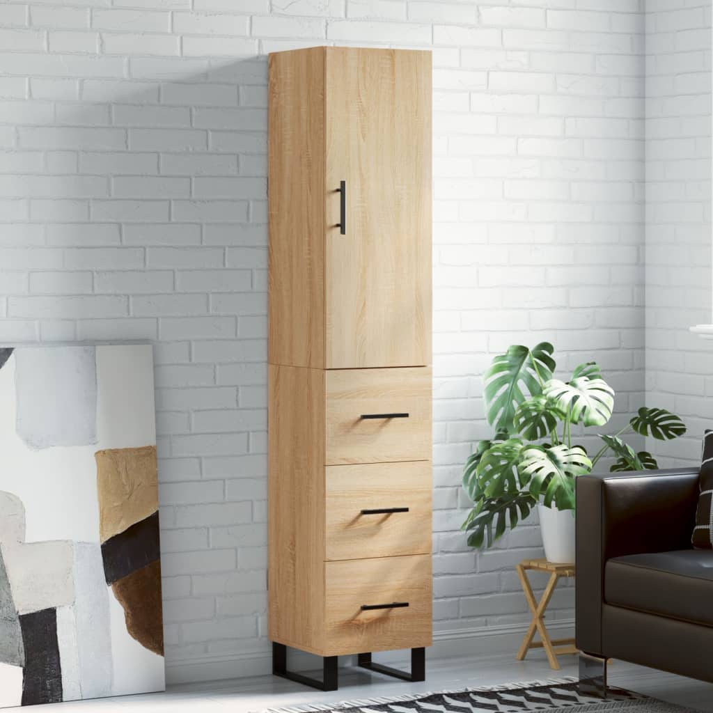 vidaXL Dulap înalt, stejar sonoma, 34,5x34x180 cm, lemn prelucrat