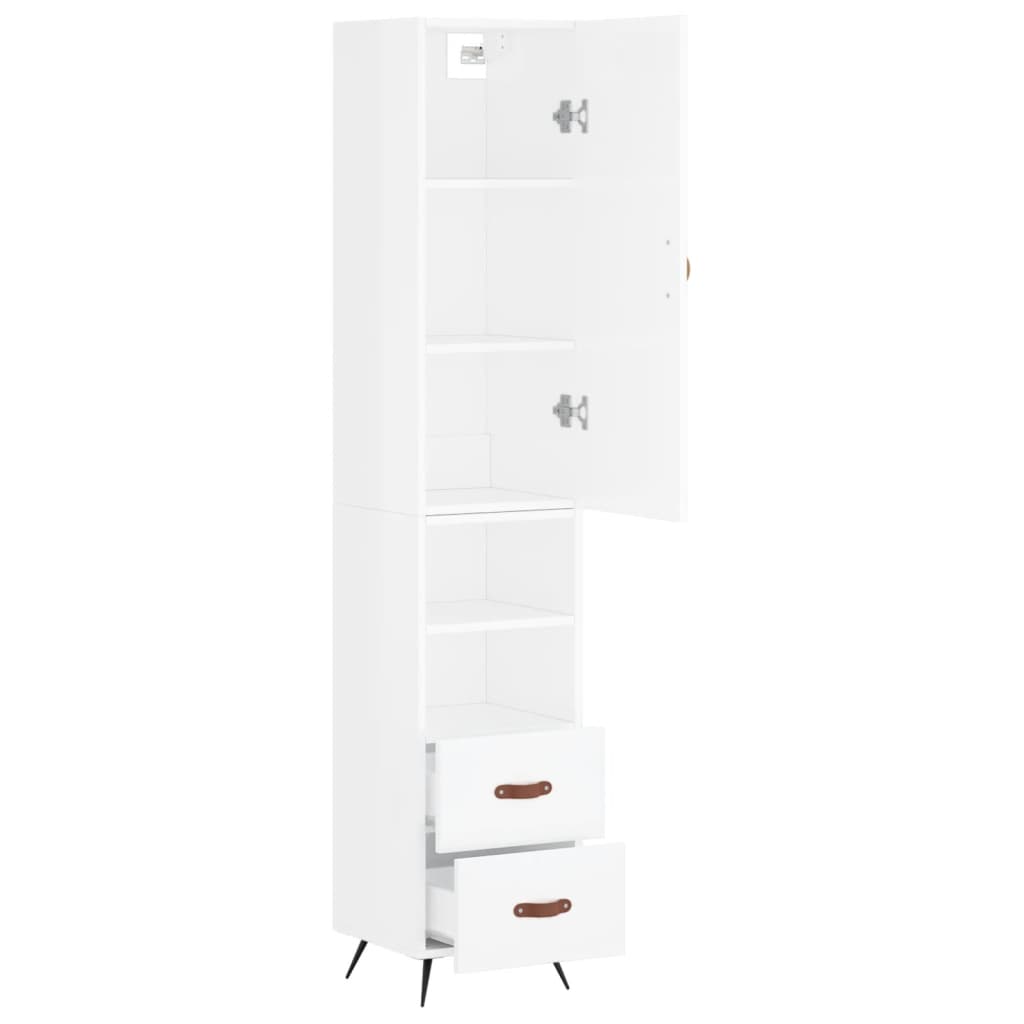 vidaXL Dulap înalt, alb extralucios, 34,5x34x180 cm, lemn prelucrat vidaXL Dulap înalt, alb extralucios, 34,5x34x180 cm, lemn prelucrat