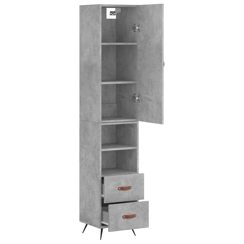 vidaXL Dulap înalt, gri beton, 34,5x34x180 cm, lemn prelucrat vidaXL Dulap înalt, gri beton, 34,5x34x180 cm, lemn prelucrat