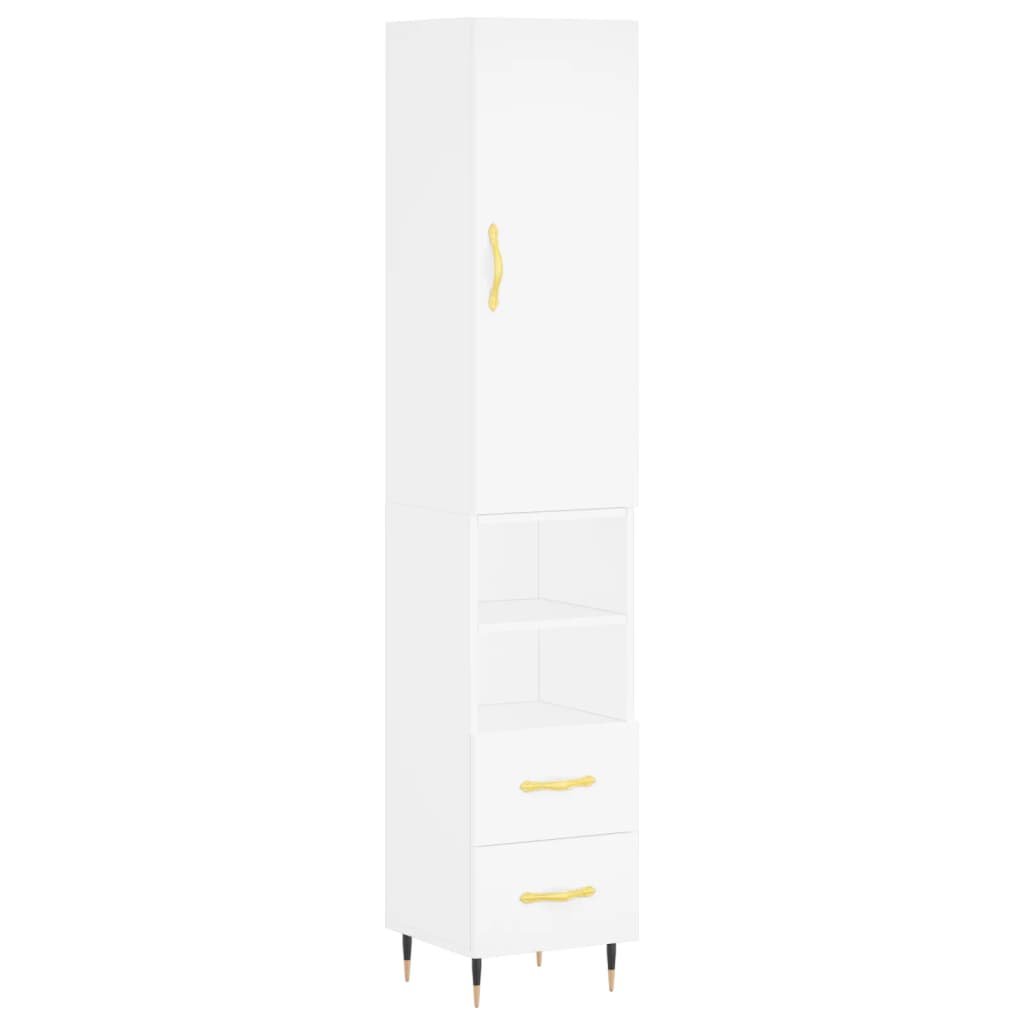 vidaXL Dulap înalt, alb, 34,5x34x180 cm, lemn prelucrat vidaXL Dulap înalt, alb, 34,5x34x180 cm, lemn prelucrat