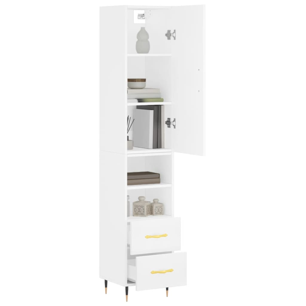 vidaXL Dulap înalt, alb, 34,5x34x180 cm, lemn prelucrat vidaXL Dulap înalt, alb, 34,5x34x180 cm, lemn prelucrat
