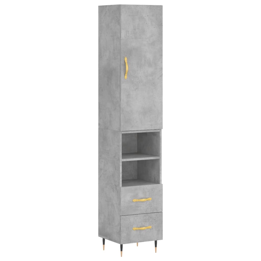 vidaXL Dulap înalt, gri beton, 34,5x34x180 cm, lemn prelucrat vidaXL Dulap înalt, gri beton, 34,5x34x180 cm, lemn prelucrat