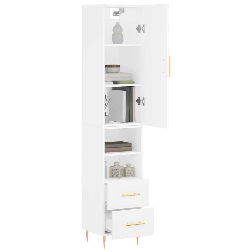 vidaXL Dulap înalt, alb, 34,5x34x180 cm, lemn prelucrat vidaXL Dulap înalt, alb, 34,5x34x180 cm, lemn prelucrat