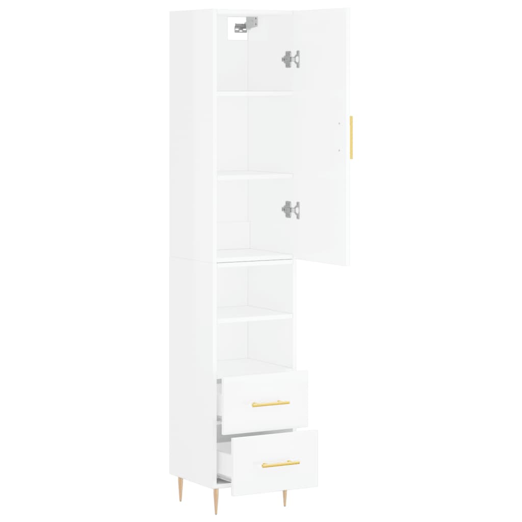 vidaXL Dulap înalt, alb extralucios, 34,5x34x180 cm, lemn prelucrat vidaXL Dulap înalt, alb extralucios, 34,5x34x180 cm, lemn prelucrat