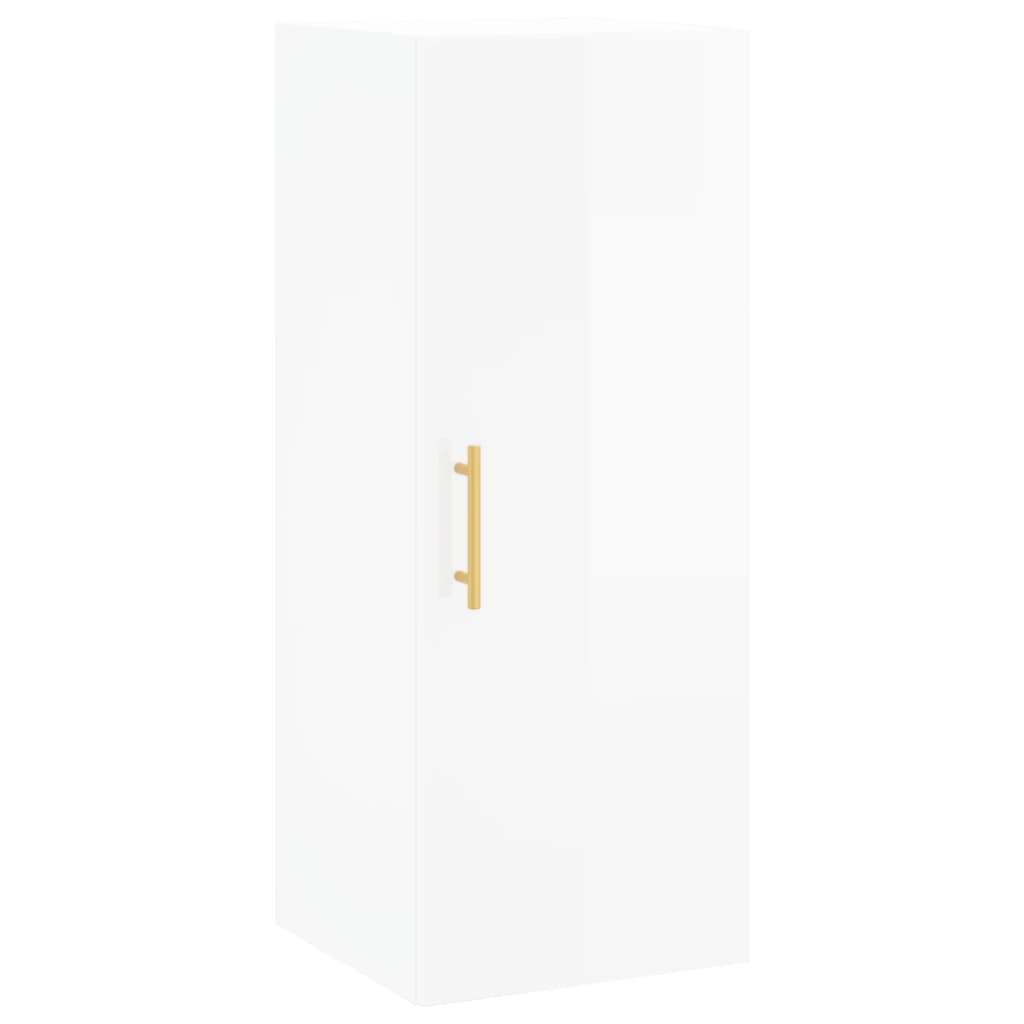 vidaXL Dulap înalt, alb extralucios, 34,5x34x180 cm, lemn prelucrat vidaXL Dulap înalt, alb extralucios, 34,5x34x180 cm, lemn prelucrat