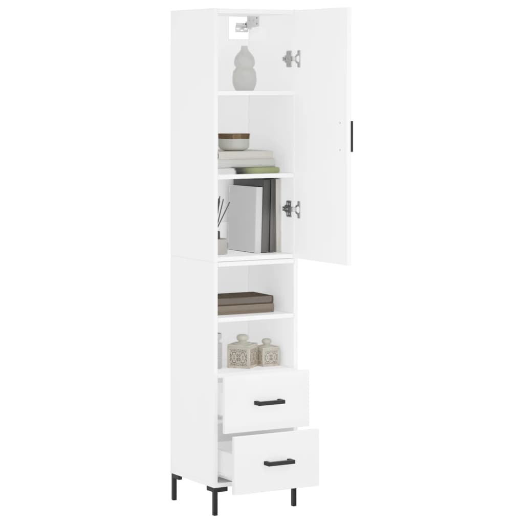 vidaXL Dulap înalt, alb, 34,5x34x180 cm, lemn prelucrat vidaXL Dulap înalt, alb, 34,5x34x180 cm, lemn prelucrat
