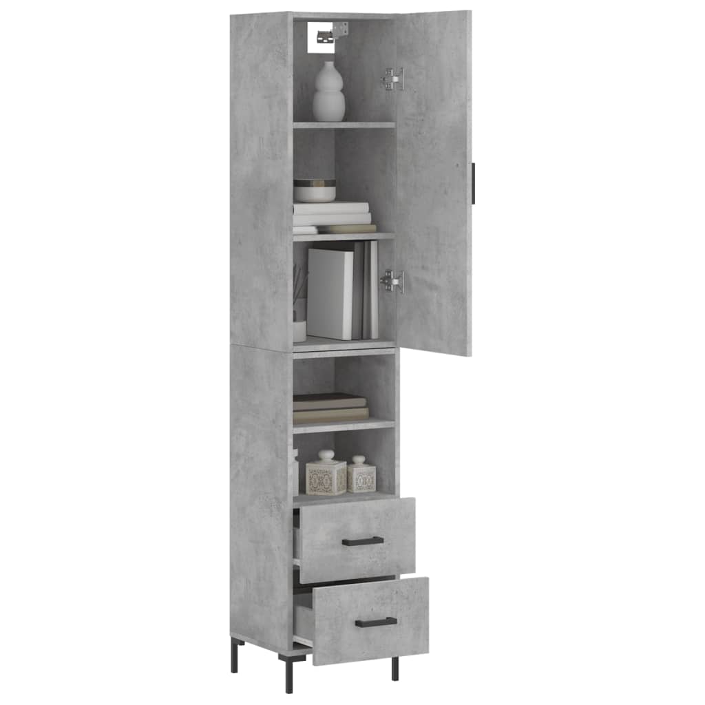 vidaXL Dulap înalt, gri beton, 34,5x34x180 cm, lemn prelucrat vidaXL Dulap înalt, gri beton, 34,5x34x180 cm, lemn prelucrat