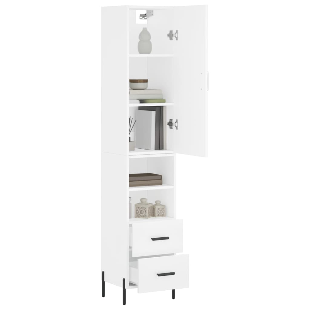 vidaXL Dulap înalt, alb, 34,5x34x180 cm, lemn prelucrat vidaXL Dulap înalt, alb, 34,5x34x180 cm, lemn prelucrat